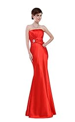 Strapless Charmeuse Gathered Sleeveless Evening Dress 