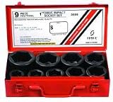 1 In Dr Impact Socket Set, 9 Piece, SAE Jumbo