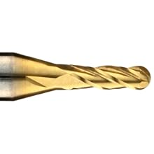 Niagara Cutter CB430 Carbide End Mill, General Purpose, TiN Coated, 4 Flutes, Ball End