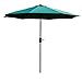 AMT 9 FT Market Patio Umbrella, Tilt and Crank, 100% Polyester, 8 Steel Ribs, Dark Green