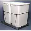 Pull-Out Waste Container, 2-35 qt, w/FE Slides, Chrome/White