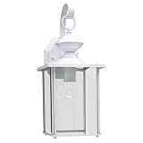 Sea Gull Lighting 8458-15 Single-Light Jamestowne Outdoor Wall Lantern with Clear Beveled Glass, White