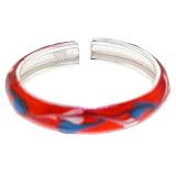 Sterling Silver 925 RED Hand Painted URBAN No. 1 Toe Ring