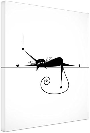 Modern Framed Relax Black Cat Silhouette Canvas Art Print Rready To Hang On Wall For Bedroom Home Decorations