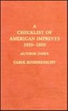 A CHECKLIST OF AMERICAN IMPRINTS FOR 1830-1839, TITLE INDEX. 2 volumes (Volume I: A-L, Volume II: M-Z)