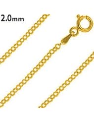 14K Gold Plated Silver Rolo Chain Necklace 2mm (16", 18" 20" 22" 24" 30" Inch Lengths)