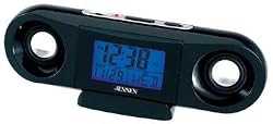 Jensen SMPS-100-BK Portable Speaker Clock with Time, Alarm, Date and Day