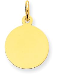 10K Plain .013 Gauge Circular Engravable Disc Charm