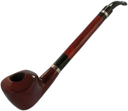 10.25" Shire Pipes Bent Pear Style Rosewood Tobacco Pipe w/ Long Stem