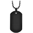 Inox Jewelry 316L Stainless Steel Black Plated Carbon Fiber Dog Tag Pendant