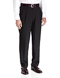 Savane Men's Select Edition Microfiber Pleated Dress Pant, Black, 38x34