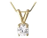 3/4 ct.tw Round Diamond Solitaire Pendant in 14 kt. Yellow Gold