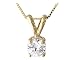 1/10 ct.tw Round Diamond Solitaire Pendant in 14 kt. Yellow Gold
