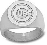 Chicago Cubs C Cubs Logo 5/8 Men's Ring Size 10 1/2 - Sterling Silver Jewelry