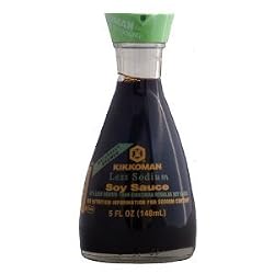 Kikkoman Less Sodium Soy Sauce Dispenser, 5-Ounce Glass Bottle (Pack of 4)