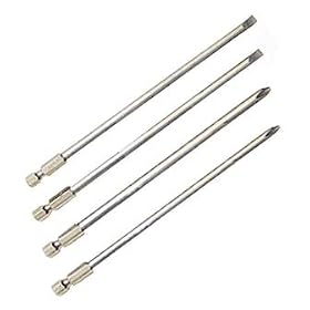 Pro-Grade Extra-Long 6 Driver Bit Set - Phillips and Slotted by Pro