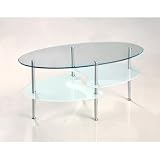 Coffee Table with Oval Glass Top in Chrome Finish