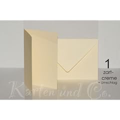 50 Hochwertige, farbige Umschl�ge/ Kuverts C6 + 50 hochwertige Farbige Doppelkarten ca. 10x15 cm, Farbe: 01 zartcreme