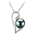 PearlsOnly Carlin Black 7-8mm AAA Japanese Akoya 14 Karat Gold Pearl Pendant