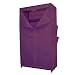 Stoffkleiderschrank lila mit Ablage und Seitentaschen