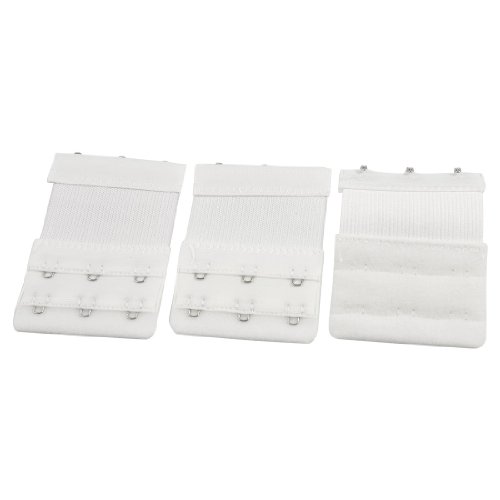 3pcs Lady 3 x 3 Hook and Eye Tape Streych Extension Bra Extender White