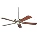Progress Lighting P2501-09 52-Inch Fan with 5 Blades and 3-Speed Reversible Motor with Reversible Cherry or Natural Cherry Blades, Brushed Nickel