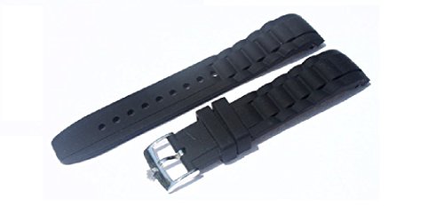 20mm Curved Silicone Rubber Strap with Rolex Polish Stainless Steel Buckle - Black Fit Submariner GMTII Sea-Dweller Yachtmaster
