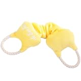 LaPet Fun Squeaking Furry Tug Dog Puppy Chew Toy (Yellow) ~ LaPet
