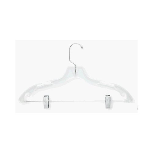 Honey-Can-Do HNGT01194 Crystal Suit Hanger with Clips Clear, 12-Pack