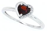 31Gj458sYSL. SL160  0.62Ct Heart Shaped Garnet and Diamond Ring in 10Kt White Gold