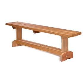 6' Western Red Cedar Wood Outdoor Patio Market Bench by visiondecor Furniture