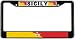 Sicily Sicilian Flag Black License Plate Frame Metal Holder
