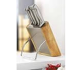 Review   / 5 Piece Proedge Kitchen Knife Set in an Oak & Satin Steel Storage Block