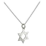 Pendentif en argent fin 925/1000 représentant Etoile de David avec chaîne Rolo