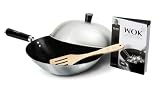 from Ken Hom Ken Hom Silver 31cm Non Stick Carbon Steel Wok with Lid, 4 Piece Set Model KH251