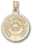 Wisconsin Badgers Seal Pendant - 14KT Gold Jewelry