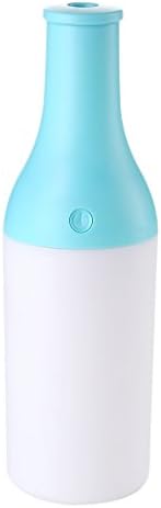 Junadel Cool Mist Humidifier- 180ml USB Cool Cocktail Bottle Portable Essential Oil Aroma Diffuser Ultrasonic Humidifier, Air Purifier with LED Night Lights for Car, Home, Travel, Bedroom- Blue