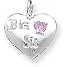 Enameled Pink Cubic Zirconia Big Sister Charm, Sterling Silver
