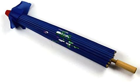 JJ Gear Chinese Asian Style Cloth 32 inch Parasol - Dark Blue