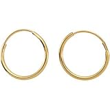 14k Yellow Gold Childrens Endless Hoop Earring 14mm