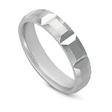 14k White Gold Comfort Fit Men's Wedding Band, 6mm