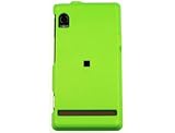 Rubberized Protector Cover Case Neon Green For Motorola Droid A855