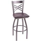Catalina 25" Bar Stool with Stainless Steel finish, Natural Maple wood seat ....