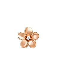 Plumeria Pendant with Diamond in 14K Rose Gold - 16mm