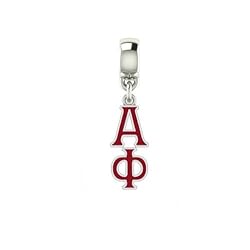 Alpha Phi Lavaliere Drop Charm. Solid Sterling Silver with Enamel