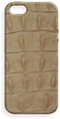 Iphone 5s Beige Embossed Crocodile Case by ValenzHandmade