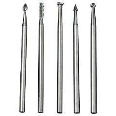 Feinfr�sersatz (Wolfram-Vanadiumstahl), 5-tlg. (Rad, Kugel, Kegel, Zyl., Elypse)