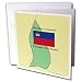 777images Flags and Maps - Map and Flag of Liechtenstein with the Principality of Liechtenstein printed in English and German - Greeting Cards-12 Greeting Cards with envelopes