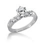 14K White Gold Engagement Ring - 1.10CT Round Cut Diamond Ring(H-I Color, I1 Clarity), All Sizes Available