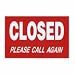 AVT83640 - Open/Closed Sign, 8x 12, White/Red